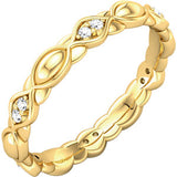 14K Yellow 1/10 CTW Diamond Sculptural-Inspired Eternity Band Size 5 - Siddiqui Jewelers