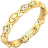 14K Yellow 1/8 CTW Diamond Sculptural-Inspired Eternity Band Size 6 - Siddiqui Jewelers