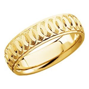 14K Yellow 6 mm Overlapping Circle Pattern Band Size 10 - Siddiqui Jewelers