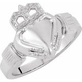 Sterling Silver 14.5x10.5 mm Ladies Claddagh Ring - Siddiqui Jewelers