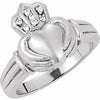 14K White Men's .03 CTW Diamond Claddagh Ring - Siddiqui Jewelers