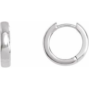 Platinum 14 mm Hoop Earrings Siddiqui Jewelers