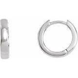 14K White 14 mm Hoop Earrings Siddiqui Jewelers