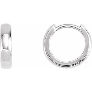 Platinum 11.5 mm Hinged Hoop Earrings-Siddiqui Jewelers