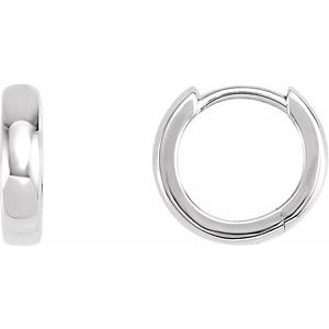 Platinum 11.5 mm Hoop Earrings Siddiqui Jewelers