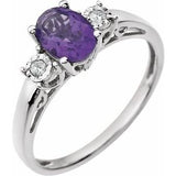 14K White Amethyst & .04 CTW Diamond Ring - Siddiqui Jewelers