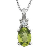14K White Peridot & .02 CTW Diamond 18" Necklace - Siddiqui Jewelers