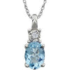 14K White Sky Blue Topaz & .02 CTW Diamond 18" Necklace - Siddiqui Jewelers