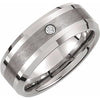 Tungsten .05 CT Diamond 8 mm Band Size 8.5 - Siddiqui Jewelers