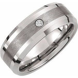 Tungsten .05 CT Diamond 8 mm Band Size 6 - Siddiqui Jewelers