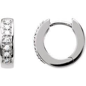 14K White 1/6 CTW Diamond Hoop Earrings - Siddiqui Jewelers