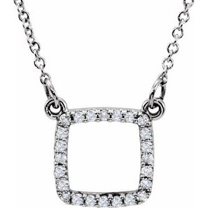 14K White 1/8 CTW Diamond 16" Necklace - Siddiqui Jewelers