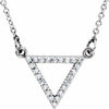 14K White 1/10 CTW Diamond Triangle 16" Necklace - Siddiqui Jewelers