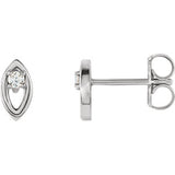 Sterling Silver .05 CTW Diamond Solitaire Earrings - Siddiqui Jewelers