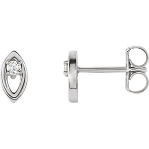 14K White .05 CTW Diamond Solitaire Earrings - Siddiqui Jewelers