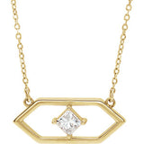 14K Yellow 1/4 CTW Diamond Geometric 16" Necklace - Siddiqui Jewelers