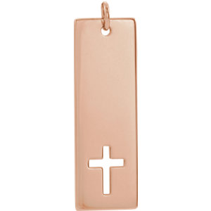 14K Rose Pierced Cross Pendant - Siddiqui Jewelers