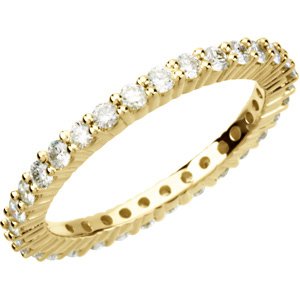 14K Yellow 1 CTW Diamond Eternity Band Size 5 - Siddiqui Jewelers