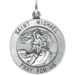 Sterling Silver 22 mm St. Michael Medal-Siddiqui Jewelers