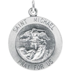 Sterling Silver 18 mm St. Michael Medal-Siddiqui Jewelers