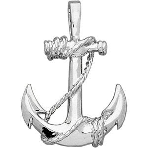 Sterling Silver Anchor Pendant - Siddiqui Jewelers