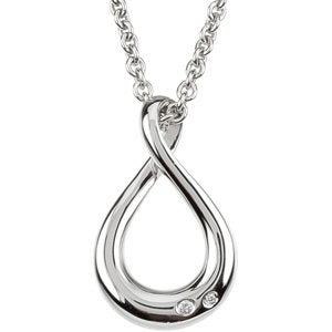 Sterling Silver .015 CTW Diamond Infinity-Inspired 18" Necklace-Siddiqui Jewelers
