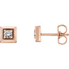 14K Rose 1/8 CTW Diamond Earrings - Siddiqui Jewelers