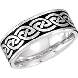 14K White 7 mm Design Band with Enamel Size 6.5 - Siddiqui Jewelers