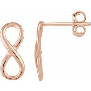 14K Rose Infinity-Inspired Earrings - Siddiqui Jewelers