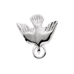 Sterling Silver 15 mm Flying Holy Spirit Dove Pendant - Siddiqui Jewelers