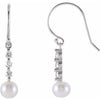 14K White Freshwater Cultured Pearl & 1/4 CTW Diamond Earrings - Siddiqui Jewelers