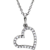 14K White 1/10 CTW Diamond 16" Necklace - Siddiqui Jewelers