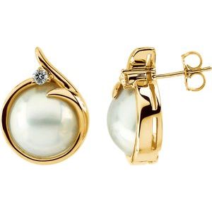 Accented Mabé Pearl Earrings - Siddiqui Jewelers