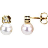 Accented  Pearl Earrings - Siddiqui Jewelers