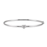 14K White .03 CTW Diamond Bangle 6 1/2" Bracelet - Siddiqui Jewelers