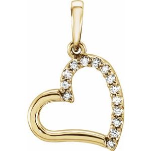 14K Yellow .06 CTW Diamond Heart Pendant - Siddiqui Jewelers