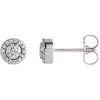 14K White 1/4 CTW Diamond Halo-Style Earrings - Siddiqui Jewelers