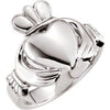 Platinum 8.5 mm Claddagh Ring Size 8 - Siddiqui Jewelers