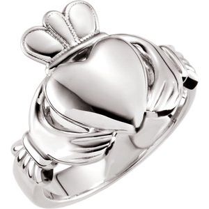 Sterling Silver 8.5 mm Claddagh Ring Size 7 - Siddiqui Jewelers