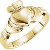 14K Yellow 8.5 mm Claddagh Ring Size 7 - Siddiqui Jewelers