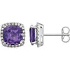 14K White Amethyst & .06 CTW Diamond Earrings - Siddiqui Jewelers