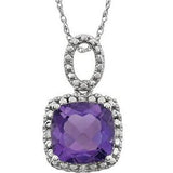 14K White Amethyst & .03 CTW Diamond 18" Necklace - Siddiqui Jewelers