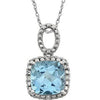 14K White Sky Blue Topaz & .03 CTW Diamond 18" Necklace - Siddiqui Jewelers