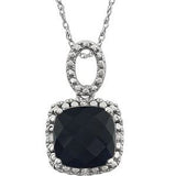 14K White Onyx & .03 CTW Diamond 18" Necklace - Siddiqui Jewelers