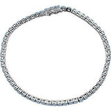 14K White Aquamarine Line 7.25" Bracelet - Siddiqui Jewelers