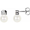 Accented  Pearl Earrings - Siddiqui Jewelers