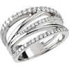 14K White 1/2 CTW Diamond Criss Cross Ring - Siddiqui Jewelers