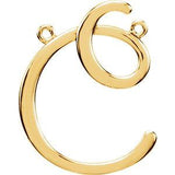 14K Yellow Script Initial C Necklace Center-Siddiqui Jewelers