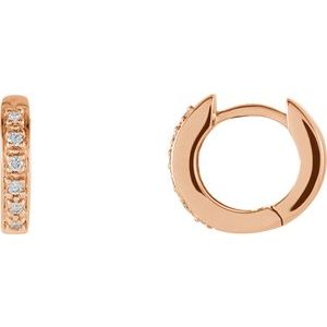 14K Rose 1/10 CTW Diamond Hoop Earrings - Siddiqui Jewelers