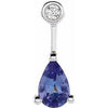 14K White Tanzanite & .025 CTW Diamond Pendant - Siddiqui Jewelers